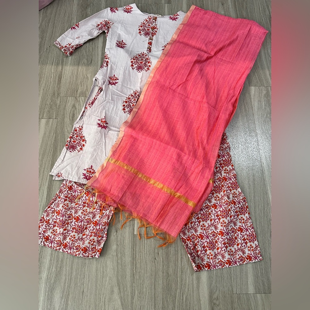 Floral Red and White Palazzo Pants